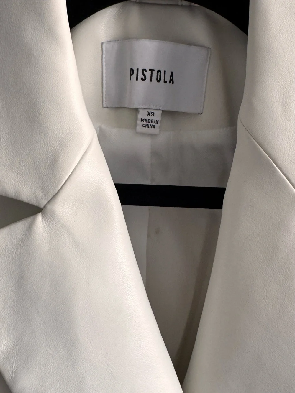 Pistola Joni Ivory Faux Leather Double-Breasted Blazer Size XS
